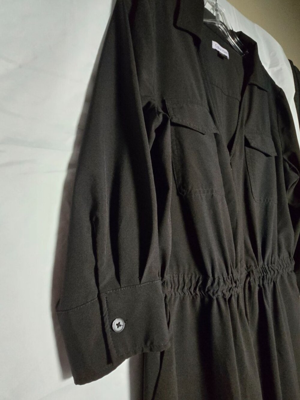 Calvin Klein Black Utility Jumpsuit Wide Leg Size 10